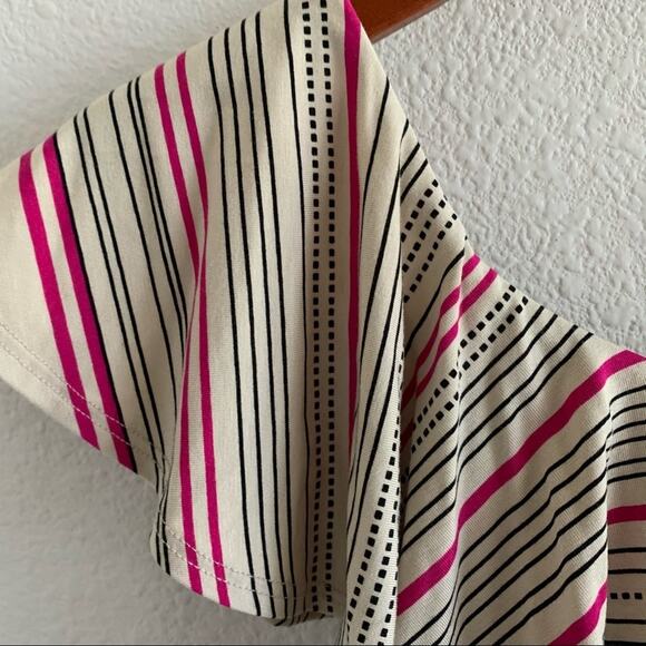 Fighting Eel Ruffle Stripe Tan Pink Romper Playsuit Jumpsuit Hawaii Aloha XS - Picture 7 of 9